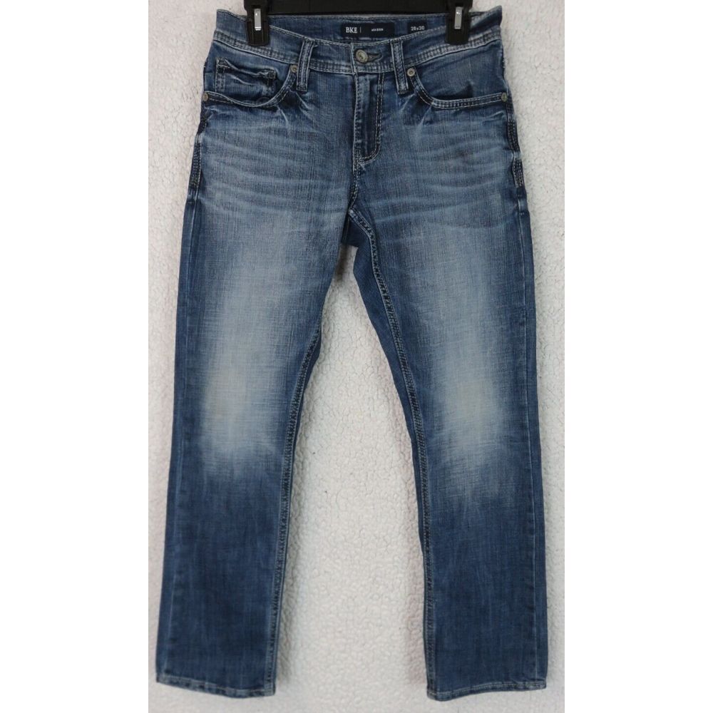 Mens BKE Mason Jeans Size 28x30 Blue Denim Pants Cotton Blend Buckle